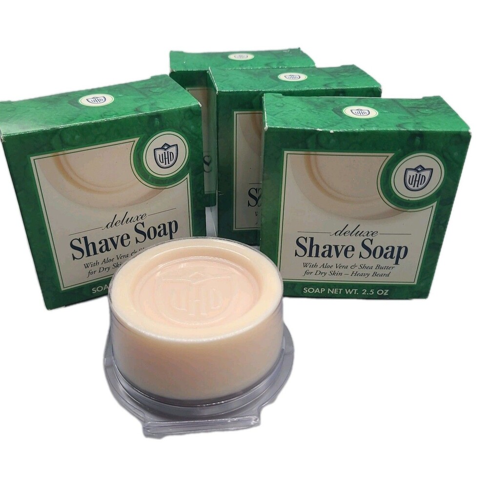 Set (4) Van Der Hagen Deluxe Shave Soap For Dry Skin Heavy Beard 2.5 oz Each
